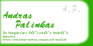 andras palinkas business card